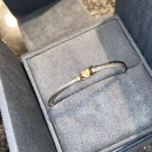 David Yurman 18k gold heart cable bracelet